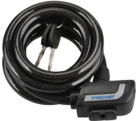 FISCHER 85911 Spiralschloss, Länge: 180cm, schwarz ,
