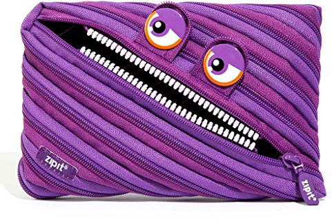 ZIPIT Wildlings Federmäppchen für Mädchen, Großes Etui für Kinder, Lila | Schulmäppchen aus durchgehendem Reißverschluss, maschinenwaschbar, bis zu 50 Stifte, tolles Geschenk für Mädchen und Jungen