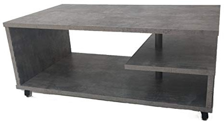 Möbel SD Couchtisch Timmi Betonoptik | 60x103 cm, Höhe 43 cm, Spanplatten folienbeschichtet, Made in Germany