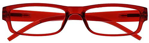 OPULIZE Ace Occhiali da Lettura, Rosso, +1,50 Diottrie Unisex