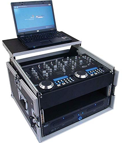 Tego Pro 27268 Winkelrack 4/10 HE mit Laptop Ablage - Kombi Case, L-Rack, DJ Rack 19