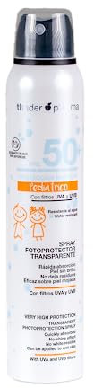 Thader Th Pharma Spray Fotoprotector Transparente Pediátrico resistente al agua y a las fricciones, F.P.S 50+, 250 ml