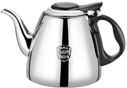 Broco Théière en acier inoxydable,1.2L / 1.5L Chauffage rapide Théière Théière Théière Cafetière Bouilloire avec poignée pour cuisine,Hôtel,Restaurant,Bureau (1.2L)