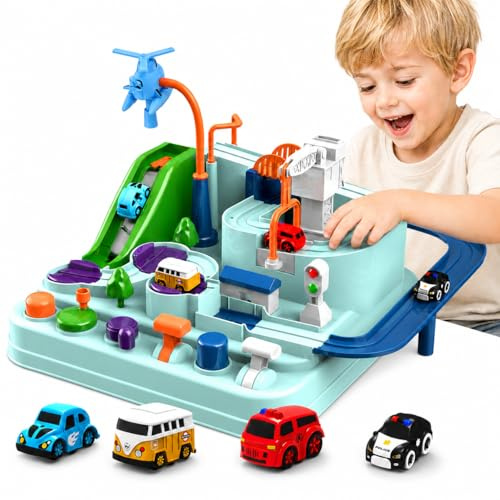 Car Adventure Toy, City Rescue Preschool Educational Toy for Age 3+