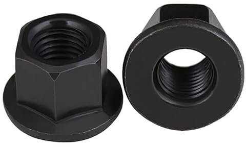 Cfty Sicherungsmutter M10 M12 M14 M16 M18 M20 M22 M24 M27 M30 Schwarze Flansch-Sicherungsmutter-Sechskant-Sechskantmutter (1 stücke)(M24-1pcs)