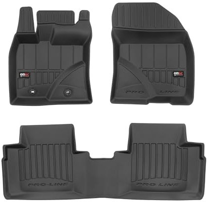 Fußmatten Gummimatten kompatibel mit Toyota Avensis III 2009-2018 OMAC Premium 3D Schwarz TPE Gummi