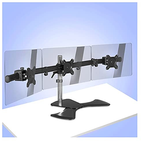 Surveiller le support Triple Monitor Stand 17 -27 Trois écrans LCD Montage moniteur de montage, hauteur / inclinaison / rotation réglable, chaque bras contient jusqu'à 17,6 lb porte télévisée