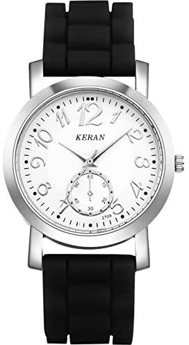 JewelryWe Uhren Damen Analog Quarz Armbanduhr Klassisch Einfach Beiläufige Uhr mit Silikon Armband