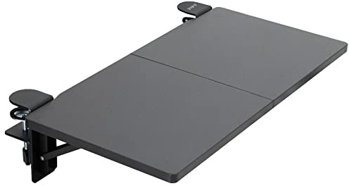 VIVO DESK-EXT24 Tischverlängerung zum Klemmen, 61 x 30,5 cm (14 inkl. Klemmen), Handgelenkstütze, faltbare Tastaturablage, Tischhalterung für Sitz-Steh-Schreibtische, Schwarz, DESK-EXT24