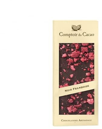 Tablette chocolat noir framboise 90g - Comptoir du Cacao