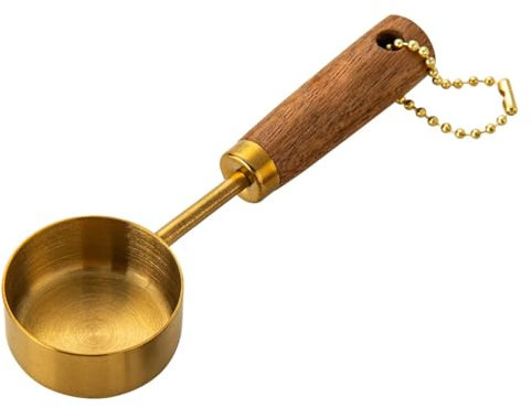 perfk Cuillère à mesurer de 14ml, Outils de Mesure de Cuisine, Accessoires d'ustensiles de Cuisine multifonctionnels et durables, Manche en Bois, cuillère, Or