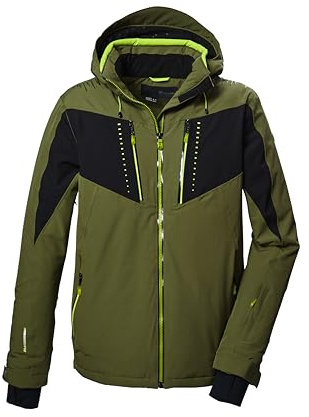 killtec Herren Skijacke/Funktionsjacke mit abzippbarer Kapuze, Schneefang und Unterarmventilation KSW 413 MN SKI JCKT, moos, 4XL, 41983-000
