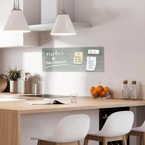 KARAT Magnettafel Magnetpinnwand Memoboard zum Beschriften - Notiztafel div. Designs - Tafel abwaschbar mit Halterung Magneten, GRAU 46x91cm