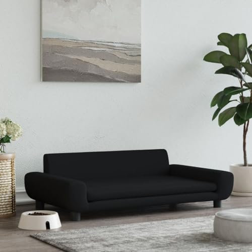 ZEYUAN Hundebett Schwarz 100x54x33 cm Samt, Hundesofa, Hunde Bett, Hundekissen, Dog Bed, Kuschelbett Katzen, Hunde Couch, Hunde Sofabett, 171985