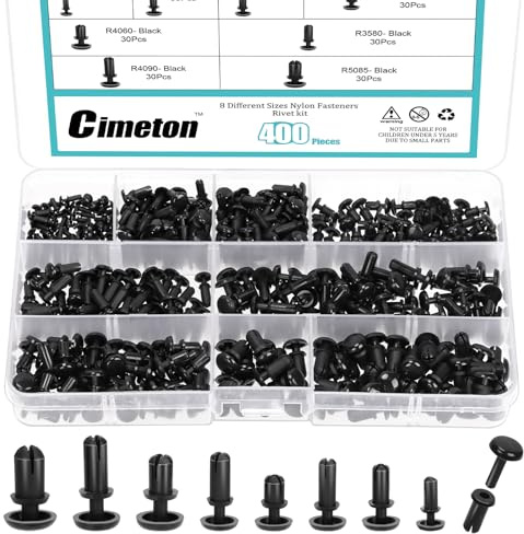 Cimeton 400PC Nylon Push Rivets for PCB Circuit Panels 2-5mm, Suitable for Car Bumpers