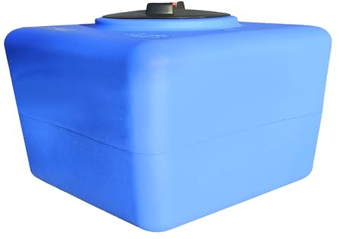 ESTO Serbatoio Acqua Potabile 100L - 200L - 300L - 500 L Polietilene Per Raccolta Acqua, Cisterna Esterno Blu, con Pompa e Press Control Pressostato (Solo Serbatoio, 200 Litri)