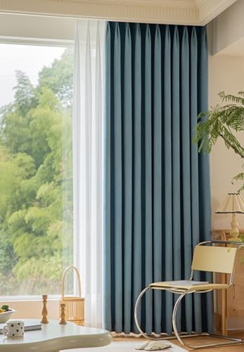 Beydodo Vorhänge Verdunkelung, Blickdichte Gardinen mit Ösen 2er Set Modern Einfach 86x160CM Chenille Vorhang Grau Blau Verdunkelungsvorhänge Kinderzimmer Wohnzimmer