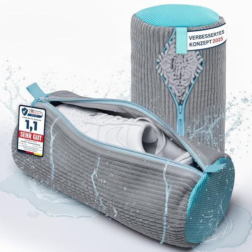 Schuhwaschbeutel Waschmaschine 39x19cm (2 Pcs) Testsieger, Extra Schonend, ALLE Schuhe & Größen, wiederverwendbar | Wäschenetz Schuhbeutel Schuhnetz Waschbeutel ideal für saubere Schuhe & Sneaker