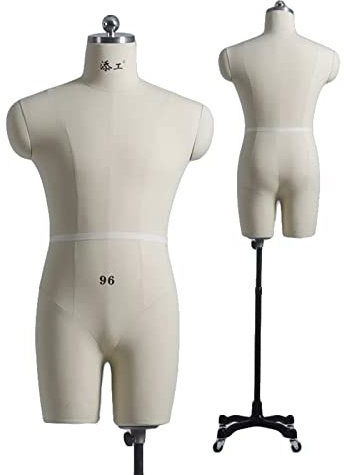 Nähen von Schneiderpuppen und Schaufensterpuppen für Männer, vollständig ansteckbare Schaufensterpuppe in Übergröße zum Nähen von Herrenkleidung, Hosen und Hosen, Schneiderpuppe mit Ständer, volle