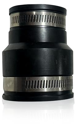 Aqua Universe 2 x 1.5 Flexible Reducer with Hose Clamps Reducing Connector with Hose Fitting, Efficient and Reliable Rubber Reducer 2 for 50mm - 63mm Pipe Sizes, 1.5 for 50mm - 38mm Pipe Sizes
