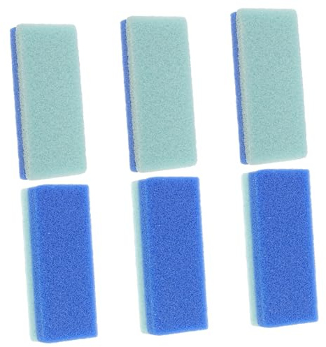 6 Stück Fußbimsstein aus Pu Bims, Blau, Kleine Blockform | Fußpeeling Werkzeuge für Zuhause und Reise, Fußreinigung, Verformungsbeständig
