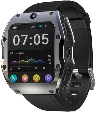 Rogbid 4G LTE Smartwatches Telefono Uomini Chiamate e Messaggi Dual Fotocamere 13MP + 5MP Tutti gli Smartwatch in Ceramica con Slot per Scheda SIM GPS Frequenza Cardiaca