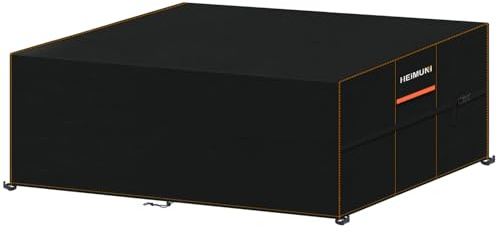 HEIMUNI Housse pour Mobilier de Jardin, Bache Table Exterieur Imperméable | Housse de Protection Salon de Jardin Exterieur Bâche Salon de Jardin avec Corde Housse pour Table de Jardin 280x150x90cm