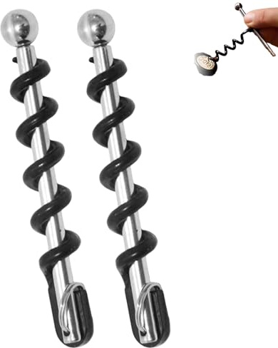 Alriedy 2Pcs Mini Keychain Corkscrew – Stainless Steel Wine & Beer Bottle Opener with Key Ring – Compact, Rust-Proof, Portable for Bartenders, Camping, Travel, Parties