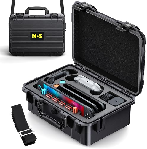 WAXITY [Superhart] Harter Tasche für Nintendo Switch 2/Switch 1/Switch OLED Modell, All-in-One Tragetasche Hülle für Switch 2 Konsole und Pro Controller, Große Schutzhülle Case für Dock und Zubehör