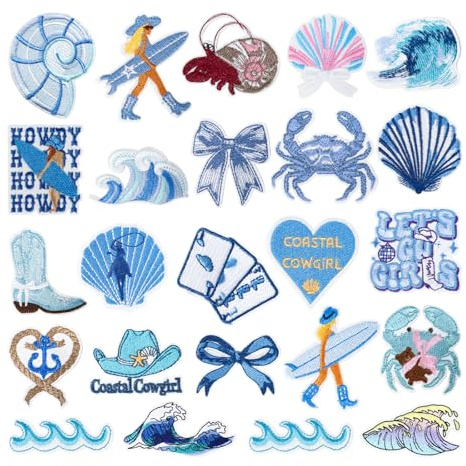 FeinKulturia Patches Aufbügeln, 24 Stück Embroidered Aufnäher Kinder Erwachsene Bügelbilder zum Aufnähen oder Aufbügeln für Hosen Löcher Flicken Jeans, T-Shirt, Taschen, Hüte, Schuhe, DIY-Zubehör