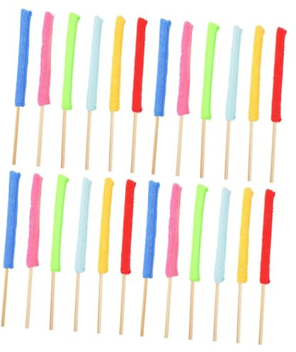 BIUDECO Juego de 24 Piezas de Bastoncillos de Microfibra para Limpiar Grietas Material de Bambú, Adecuado para Fiesta Verano, Limpieza de Rejillas de Aire y Rincones