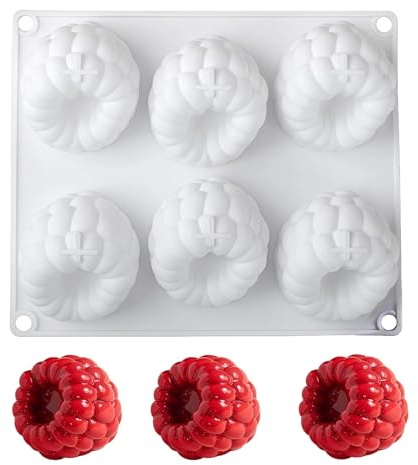 LUMOOM 3D Himbeer Silikonform, Silikon für Frucht Mousse Kuchen, Wiederverwendbar Silikonformen Backen, für Pralinen, Gelee, EIS und kreative Patisserie Kreationen