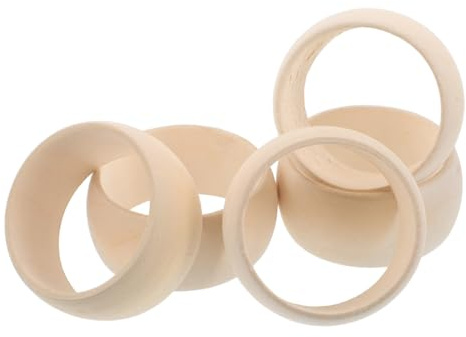Hemobllo 5 St Stora Naturliga Träarmband för DIY Hantverk Oavslutade Träbangles för Målning Vävning och Smyckestillverkning Idealiska för Kreativa Projekt och Barnaktiviteter