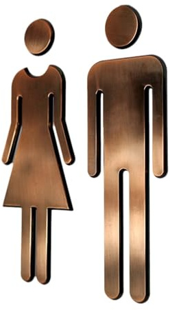 Autocollants WC homme et femme, panneaux de toilettes, signalisation des, Bronze Signe Toilette