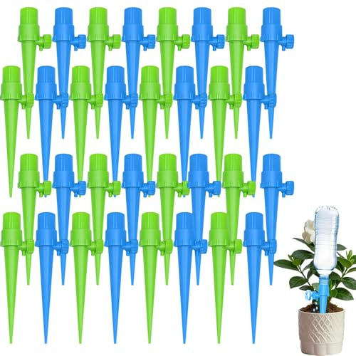 16 Pezzi Irrigazione Goccia a Goccia Piante, Irrigazione Goccia Automatica, Irrigatore a Goccia per Vasi, per Interni Esterni Vacanze (32pcs)