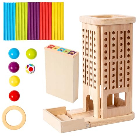 Fahoujs Brettspiel zum Stapeln von Holzstäben, Spielzeug zur Verbesserung der Beobachtungsfähigkeit und der Familienbindung für Partys, lustige Aktivitäten, Brettspiel zum Ziehen von Holzstäben