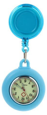 Ciieeo Montre de Poche Lumineuse à Clip pour Infirmière à Quartz Bleue | Portable, Lecture Rapide de L’heure, pour Hôpital, Format Léger, pour Étudiante en Soins