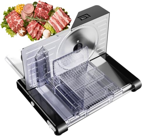 Electric Folding Slicer, 160W Affettatrice Elettrica Per Alimenti Con Spessore Regolabile 1-18mm, Acciaio Inox, Affettatrice Elettrica Pieghevole Per Formaggio Pane Salumi Verdure