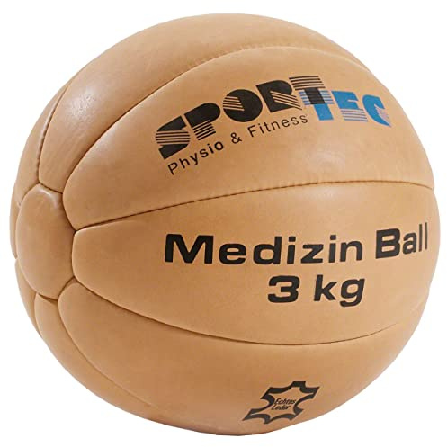 Sport-Tec Medizinball Fitnessball Gewichtsball Rehaball aus Echtem Leder