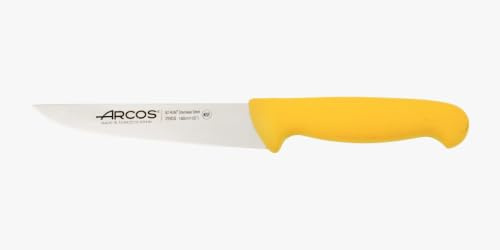 Arcos Serie 2900 - Cuchillo Cocina - Hoja de Acero Inoxidable Nitrum de 150 mm - Mango inyectado en Polipropileno Color Amarillo