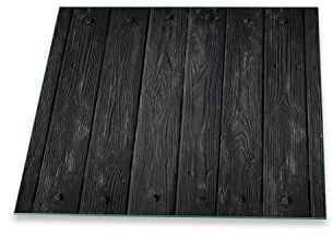 Herdabdeckplatte Abdeckung Ceranfeld Abdeckplatte Schneidebrett 1-Teilig 60x52 Holz Bretter Schwarz Spritzschutz Glasplatte Ceranfeldabdeckung Schutz Herdschutz Sicherheitsglas Glasschneidebrett