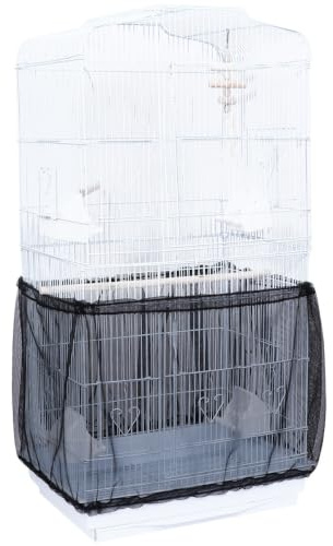POPETPOP Universial Birdcage Cover, Vogelkäfig Rock mit verstellbaren Kordelzug Catcher Guard Mesh Cover