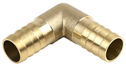 sourcing map 14mm Latón Púa Codo 90 Grados Macho Adaptador para Aire Agua | Gas Aceite