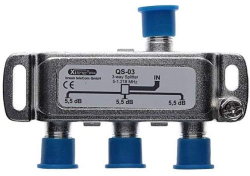 QS 03 F-3-fach Verteiler 5-1.218 MHz 3 x 5,5dB, XiLine Plus
