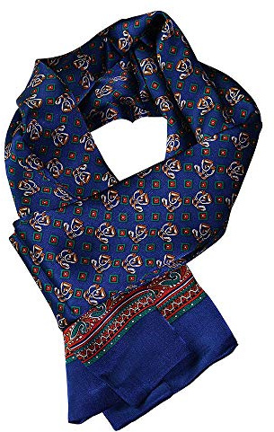 UK_Stone Klassisch 100% Seide Paisley Blumen Doppelschicht Halstuch Herren Schal 10MM