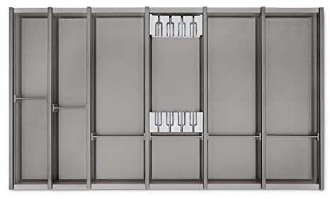 SOTECH Besteckeinsatz Cuisio transluzent-graphitgrau für Legrabox | für 900 mm Korpusbreite Tiefe 473 mm mit Messerblock