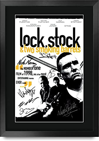 HWC Trading Lock, Stock & Two Smoking Barrels Jason Statham, Vinnie Jones Gifts Printed Signed Autograph Picture for Movie Memorabilia Fans - A3 Framed