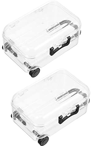 2 Cajas de Almacenamiento de Equipaje, maletín portátil, Organizador de Joyas para Cadenas de Joyas, Organizador de Joyas para Collares, Soporte de Joyas de Viaje de plástico para Boda, para