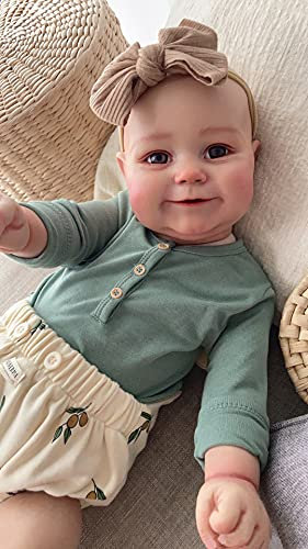 iCradle Reborn Baby Dolls Reborn Babypuppe Mädchen 20 Zoll 50cm Silikon Babypuppe mit verwurzelten blonden Haaren Realistisches Neugeborenes Kleinkind Puppenspielzeug für Kinder ab 3 Jahren