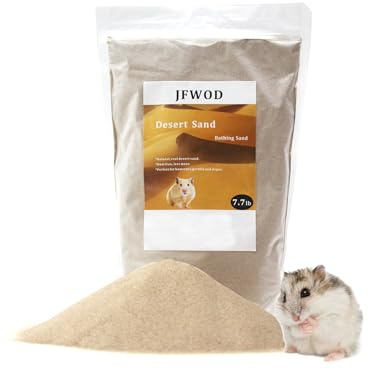 JFWOD Hamster badsand, 3,5 kg dammfri ökensand eller potsandsand för hamster chinchillor gerbil syriska möss små djur (beige)